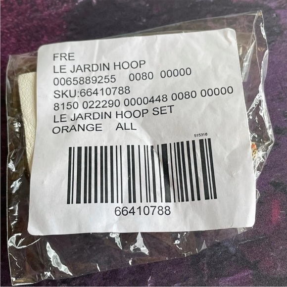 Free People Orange Le Jardin Hoop Stud Earring Set Mix & Match Gift - Picture 4 of 6